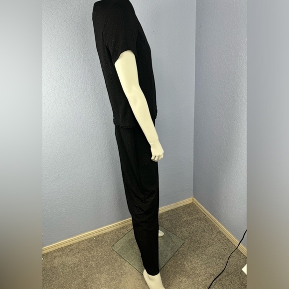 Jeffery & Dara Evenings Vintage Black Sparkling Embellished Maxi Dress USA - Picture 5 of 8